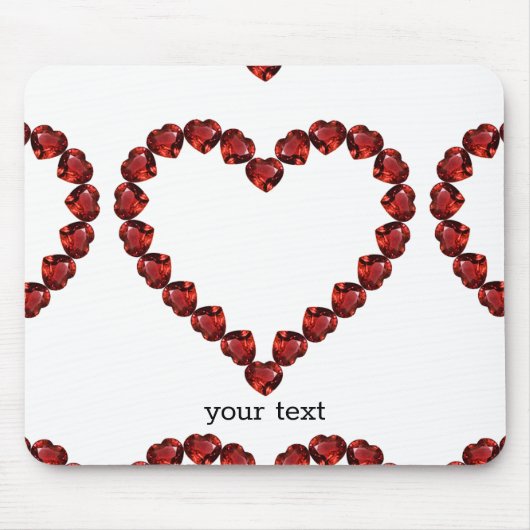 Red Ruby Gemstone Heart Muismat (Voorkant)