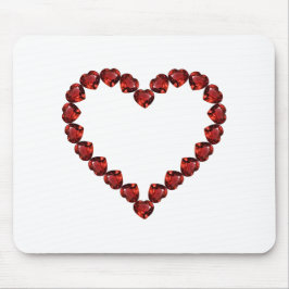 Red Ruby Gemstone Heart Muismat