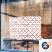 Red Ruby Gemstone Heart Raamsticker (Cafe Raam)