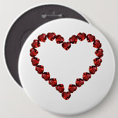 Red Ruby Gemstone Heart Ronde Button 6,0 Cm (Voorkant /achterkant)