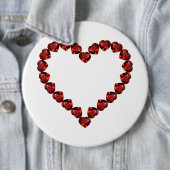 Red Ruby Gemstone Heart Ronde Button 6,0 Cm (In situ)