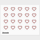 Red Ruby Gemstone Heart Ronde Sticker (Vel)