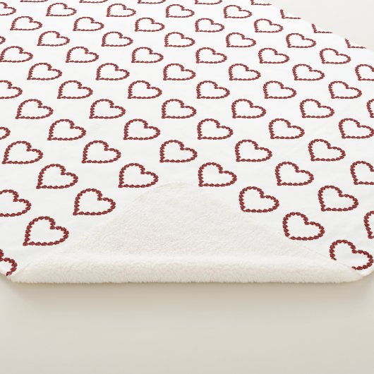 Red Ruby Gemstone Heart Sherpa Deken (3/4)