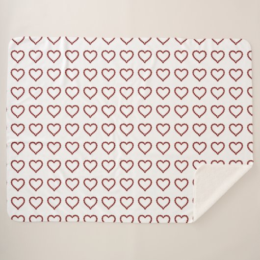 Red Ruby Gemstone Heart Sherpa Deken (Voorkant (horizontaal))