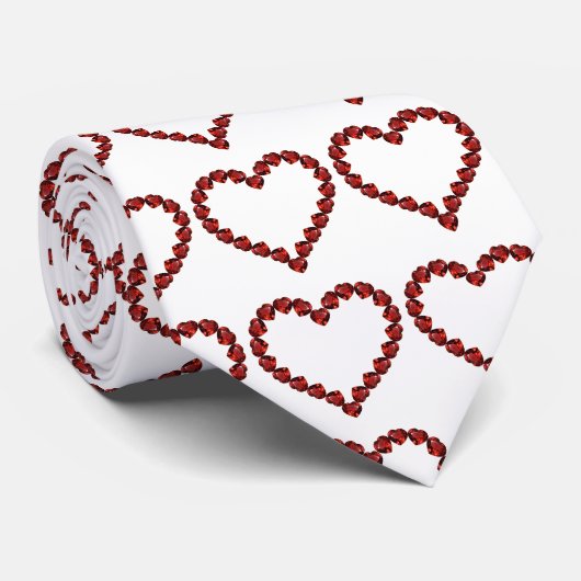 Red Ruby Gemstone Heart Stropdas (Opgerold)