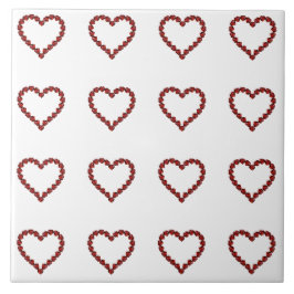 Red Ruby Gemstone Heart Tegeltje