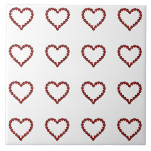 Red Ruby Gemstone Heart Tegeltje