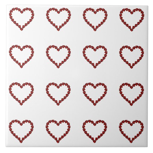 Red Ruby Gemstone Heart Tegeltje (Voorkant)