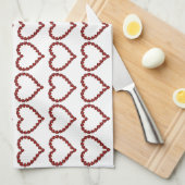 Red Ruby Gemstone Heart Theedoek (Quarter Fold)