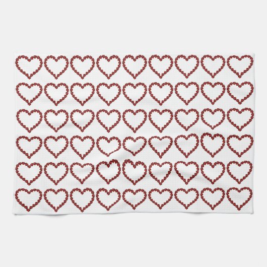 Red Ruby Gemstone Heart Theedoek (Horizontaal)