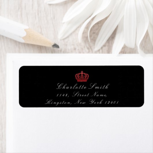 Red Ruby Glitter RSVP Crown Princess Bridal Black Etiket (Insitu)