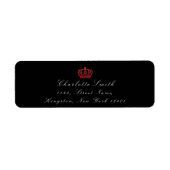 Red Ruby Glitter RSVP Crown Princess Bridal Black Etiket (Voorkant)