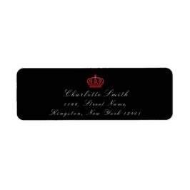 Red Ruby Glitter RSVP Crown Princess Bridal Black Etiket