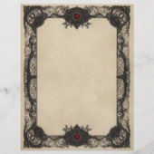 Red Ruby Goth Stationery Paper Briefhoofd (Voorkant)