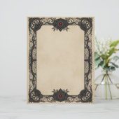 Red Ruby Goth Stationery Paper Briefhoofd (Staand voorkant)