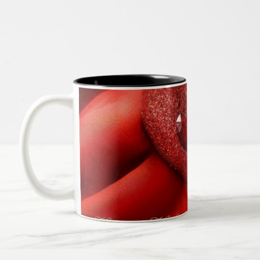 Red Ruby Heart-Mok Tweekleurige Koffiemok (Links)