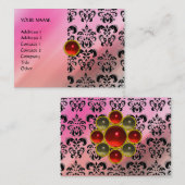 RED RUBY MON, PINK DAMASK SILK, violet fuchsia Visitekaartje (Voorkant / Achterkant)