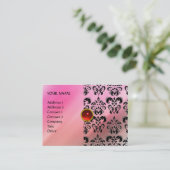 RED RUBY MON, PINK DAMASK SILK, violet fuchsia Visitekaartje (Staand voorkant)