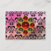 RED RUBY MON, PINK DAMASK SILK, violet fuchsia Visitekaartje (Achterkant)