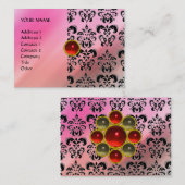 RED RUBY MON, PINK DAMASK SILK, violet fuchsia Visitekaartje (Voorkant / Achterkant)