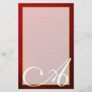 Red Ruby Monogram Fine Lond Stationery Briefpapier