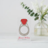Red Ruby Ring Gemstone Jewelry Appraisal Visitekaartje (Staand voorkant)