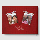 Red Ruby Wedding Jubileum voor 40th Damask Foto Gastenboek (Achterkant)