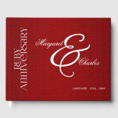 Red Ruby Wedding Jubileum voor 40th Damask Foto Gastenboek (Voorkant)