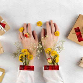 Red Ruby Wine Monogram Return Address Labels