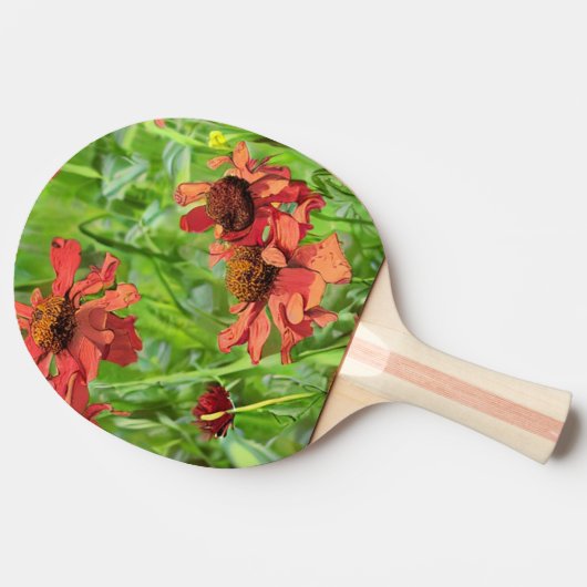 RED RUDBECKIA FLOWERS TAFELTENNISBATJE (Zijkant)