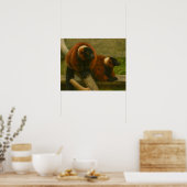 Red Ruffed Lemurs in Woodland Light Poster (Keuken)