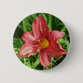 Red Ruffled Lily Button (Voorkant)