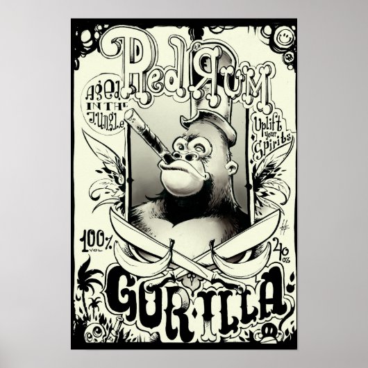 Red Rum Gorilla Poster (Voorkant)