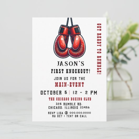 Red Rumble eerste knock-out boksverjaardag Kaart (Staand voorkant)