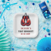 Red Rumble eerste knock-out boksverjaardag Papieren Bordje (Feest)