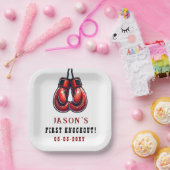 Red Rumble eerste knock-out boksverjaardag Papieren Bordje (Feest)