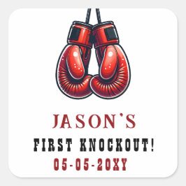 Red Rumble eerste knock-out boksverjaardag Vierkante Sticker