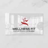 Red Running Logo | Achtergrond fitnesscentrum Afsprakenkaartje (Voorkant)