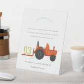 Red Rust Boerderij Tractor heeft kinderen op zater Reclamebord Met Voetstuk (Insitu)