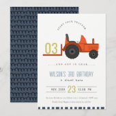 Red Rust Boerderij Tractor Kinder om het even welk Bedankkaart (Voorkant / Achterkant)