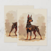 Red Rust Brown Doberman Pinscher Dog (Voorkant / Achterkant)