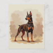 Red Rust Brown Doberman Pinscher Dog (Achterkant)
