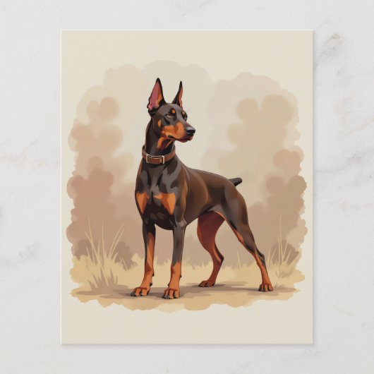 Red Rust Brown Doberman Pinscher Dog (Voorkant)