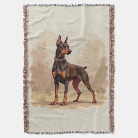 Red Rust Brown Doberman Pinscher Dog Deken (Voorkant Verticaal)