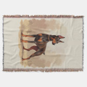 Red Rust Brown Doberman Pinscher Dog Deken (Voorkant)