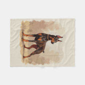 Red Rust Brown Doberman Pinscher Dog Fleece Deken (Voorkant (Horizontaal))