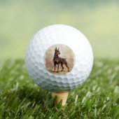 Red Rust Brown Doberman Pinscher Dog Golfballen (Insitu Shirt)