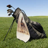 Red Rust Brown Doberman Pinscher Dog Golfhanddoek (Groen)