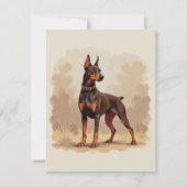 Red Rust Brown Doberman Pinscher Dog Kaart (Voorkant)