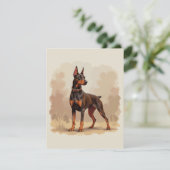 Red Rust Brown Doberman Pinscher Dog Kaart (Staand voorkant)